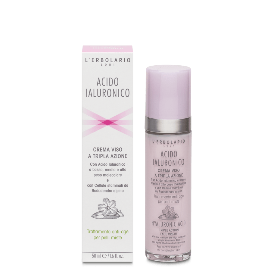Crema Viso per Pelli Miste Acido Ialuronico - Erbolario